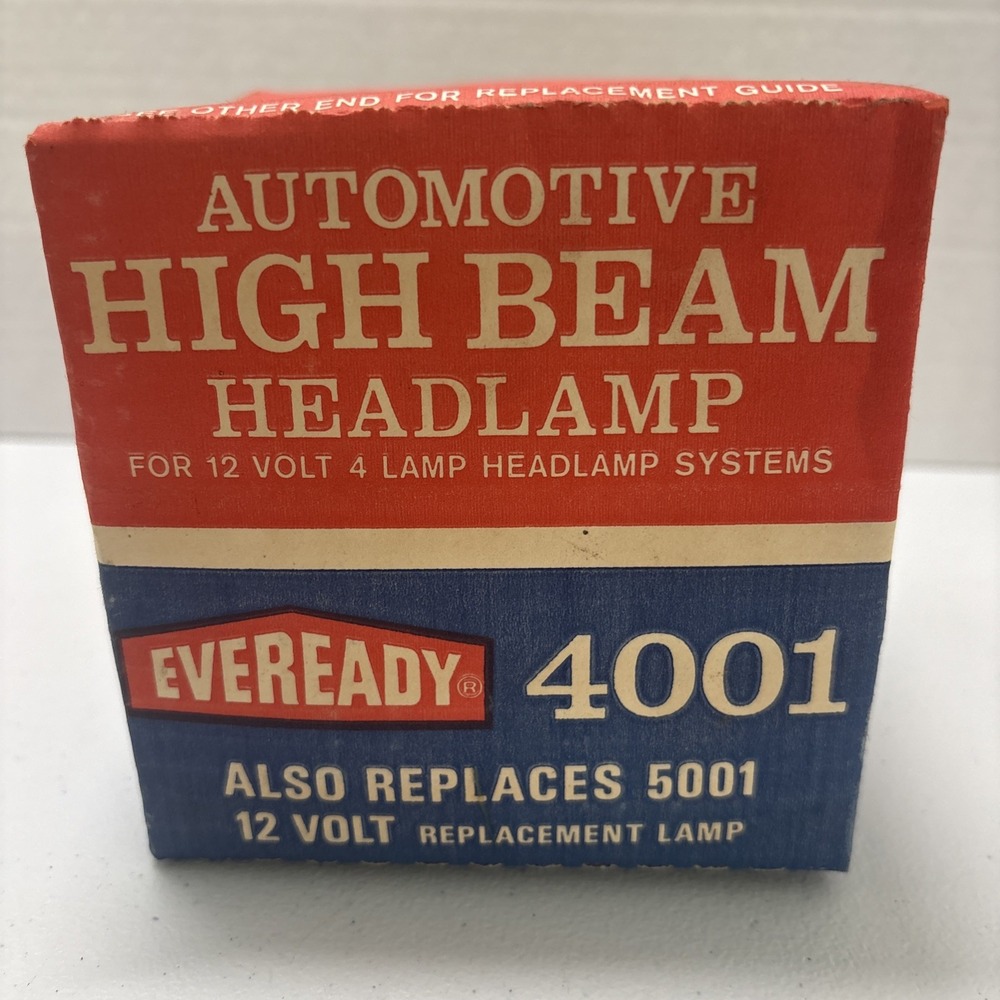 Eveready High Beam Head Lamp 4001 + 5001 12v 4 Lamp Systems New Old Stock